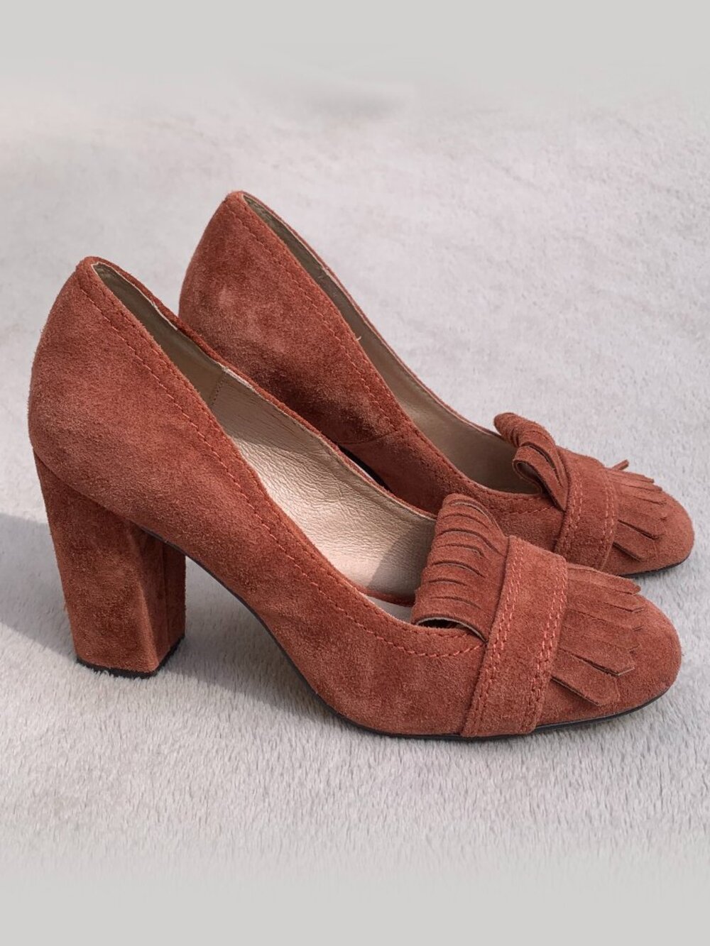 Steven By Steve Madden Jade Genuine Suede Block Heel Pumps Sz7